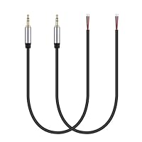 HIEbee 2-Pack Ersatz 3.5mm Stecker auf Bare Wire Open End TRS 3 Pole Stereo Kabel für Kopfhörer Headset Reparatur – Ansicht 5