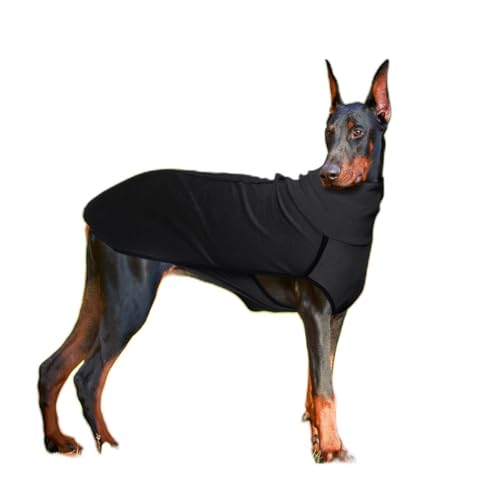 AttRex 可愛い ペット犬の服 Tシャツ 春秋冬 犬服 中型犬 大型犬 ハイカット 洋服 ドッグウェア ベスト 防寒 保温 柴犬 秋田犬 パジャマ 散歩 お出かけ ペット用品 (5XL,ブラック)
