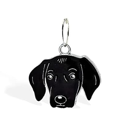 Emily Pets Dog Shape Collar Tag Cum Pendant for Identity Your Dog | Puppy | Cat Black Silver Small Pack of 1