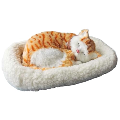 Gato suave y tierno que respira peluche calmante para la mesita de noche infantil