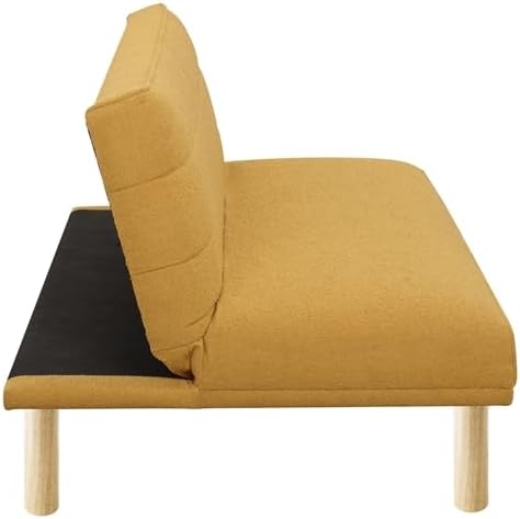 Miniatura 7 de Pemberly Row Sofá convertible en tapicería de tela amarilla caléndula