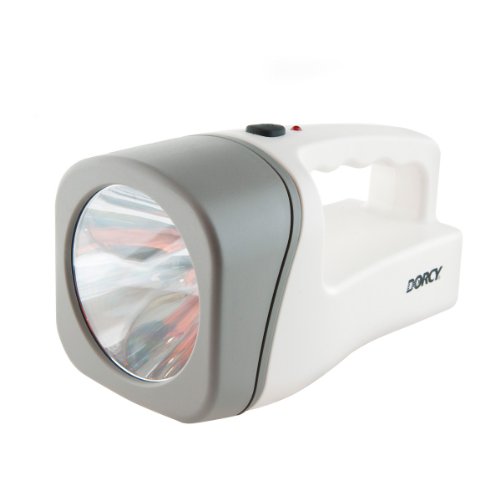 Dorcy 23-Lumen Failsafe Rechargeable LED Flashlight Lantern with Built-In AC Charging Adaptor, White (41-1033)