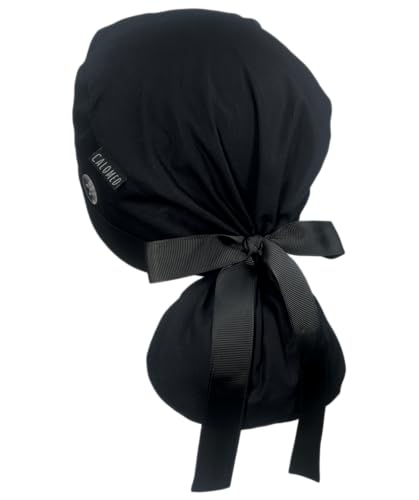 Image of Scrub Cap for Women and Men, Ponytail Scrub Caps, Working Hat, Head Cover with Ribbon Ties and Buttons, Long Hair