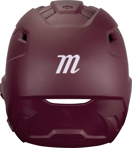 Marucci Duravent Batting Helmet With Jaw Guard, Maroon, Senior, Nocsae/Sei Certified #TOP2