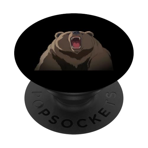 Feroz Oso Rugido Diseño Naturaleza Animales Arte PopSockets PopGrip Adhesivo