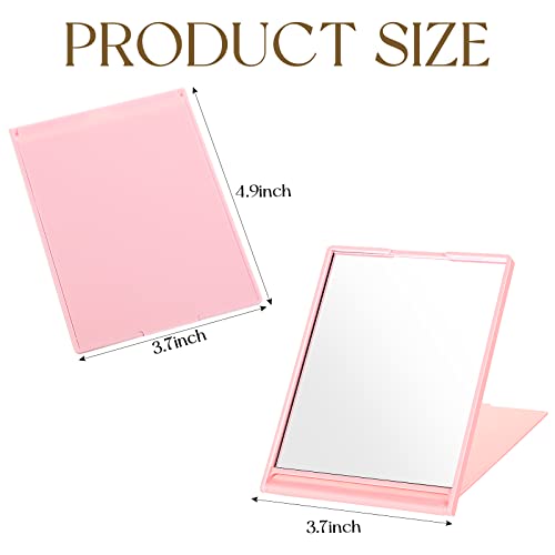 4 Pcs Small Folding Travel Mirror Rectangle Compact Mirror Portable Pocket Mirror Small Makeup Folding Mirror Stand Up Vanity Mirror For Women Girls Daily Use, Pink White Green Black, 4.9 X 3.7 Inch #TOP1