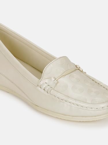 Image of Marc Loire Women Comfortable Textured Wedge Loafer Shoes Casual & Formal Footwear