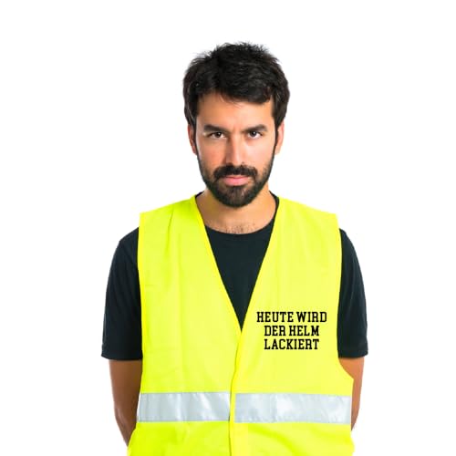 Personalisierte Warnweste mit Wunschtext - Für Sicherheit oder Partymeile - Individuell bedruckbar Farbe gelb, Größe XL/XXL