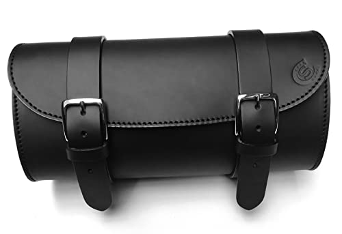 Custom Style BA170 - Handgefertigte Koffertasche aus Leder für Motorrad Schwarz