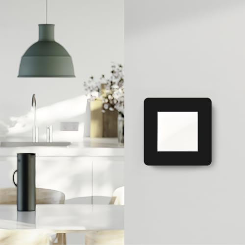 4 Schwarze Lichtschalter Schutzrahmen für Schalter & Steckdosen (86x86mm), Lichtschalter Schutz für Wand aus Acryl, Abdeckung für 1-fach Steckdose