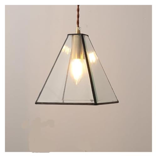 Abat-jour en verre transparent géométrique pour luminaire de plafond
