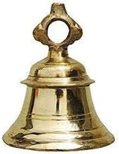 Bina Brass Pooja mandir ghanta (Bell)/Solid Metal 1.75g Heavy Brass Temple ghanta Size / 9 inch Height