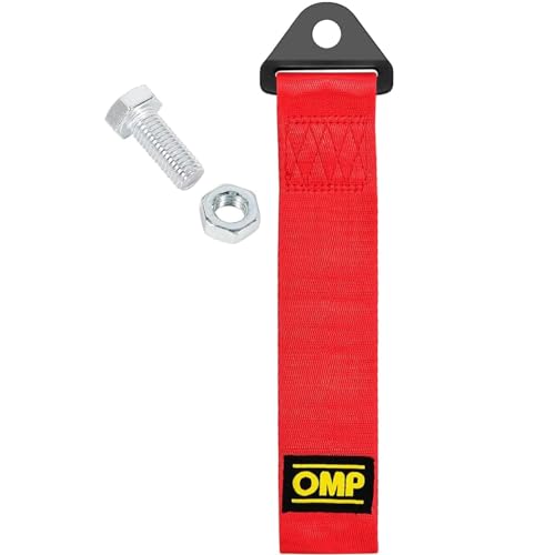 Correa cuerda de remolque, Cinta de remolque, Cuerda de remolque, Correa de rescate vehículo, Apto para Parachoques Trasero Delantero, Soporta hasta 2 toneladas, Nailon, Rojo, 26 cm