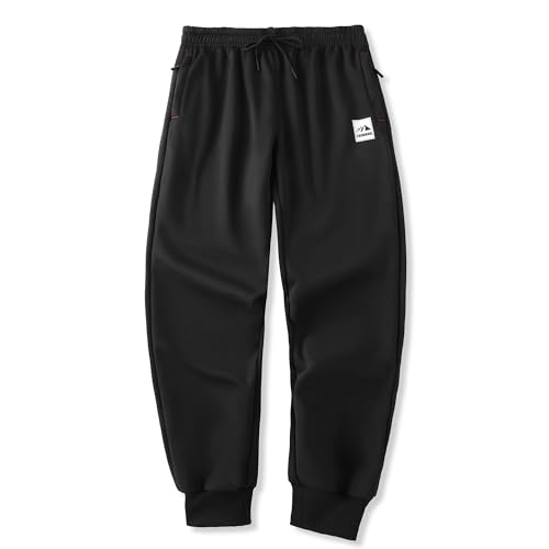 LAIWANG Mens Warm Lined Athletic Sweatpants Jogger Fleece Pants Winter Warm Track Pants (13# Black M)