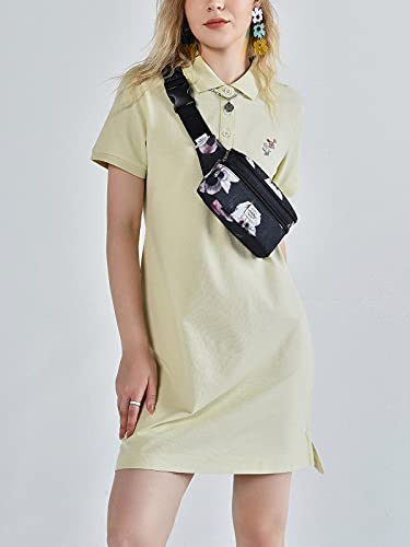 Image of 521s Small Fanny Pack Fashion Waist Bag Cute for Women, Floral, Black