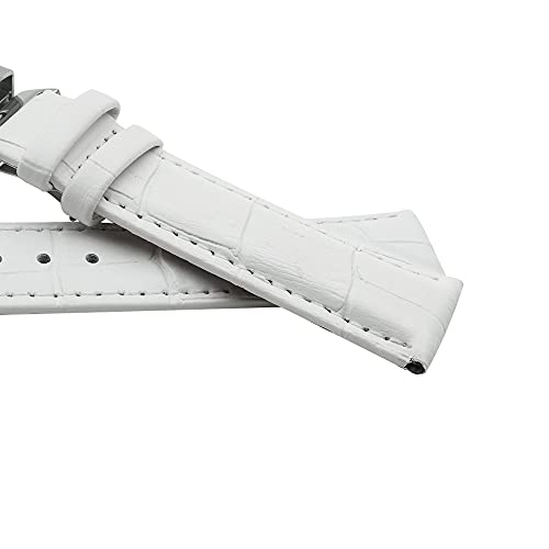 Bracelet de montre cuir véritable 22mm gris interchangeable vintage - 2