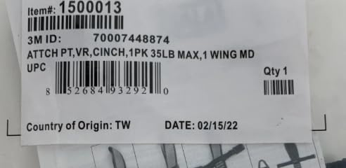 1500013 Tool Cinch ATTCH PT VR 35LB Max. 1 Wing MD
