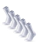 [DANISH ENDURANCE] 長距離走用靴下 レギュラークルー ランニング ソックス 5足セット マラソン スポーツ メンズ レディース ホワイト 25.0-28.0 cm