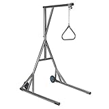 Drive Medical 13039SV Heavy Duty Trapeze with Base and Wheels, Silver Vein, Adjustable Chain