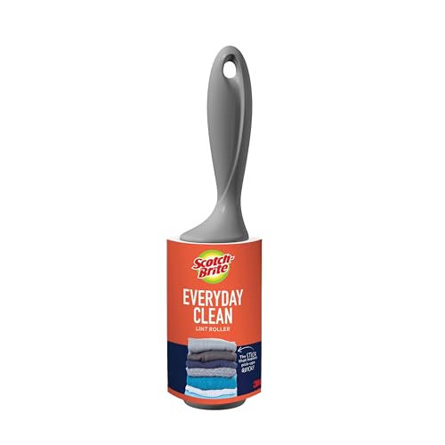 Image of Scotch-Brite Lint Roller, 100 Sheets (Single Roller) - Sticky Lint Remover for Pet Hair, Dust & Lint on Clothes & Furniture