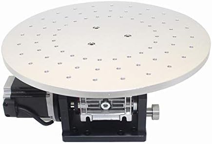 LeTkingok 300MM Electric 360 Degree Rotary Workbench Rotating Platform for Marking Machine Engraving Machine (Silver)
