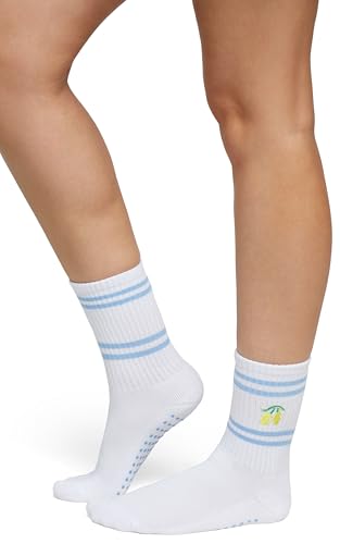 Wildfox Women's Deanna Mid-Crew Summer Fruit Pilates Sock with Non-Slip Grip, 2-Pack2