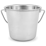Jeffers Multi Purpose Stainless Steel Round Pail with Handle – Rust Resistant, Non-Toxic Bucket for Water, Feed, Pets, Livestock, Milk, Ice, Mop, Garden, Kennel, Farm, Camping, Storage - 2 Quart