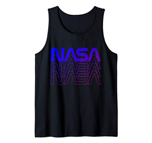 80's Vintage NASA 'Worm' Logo Tank Top - Purple Gradient Tank Top