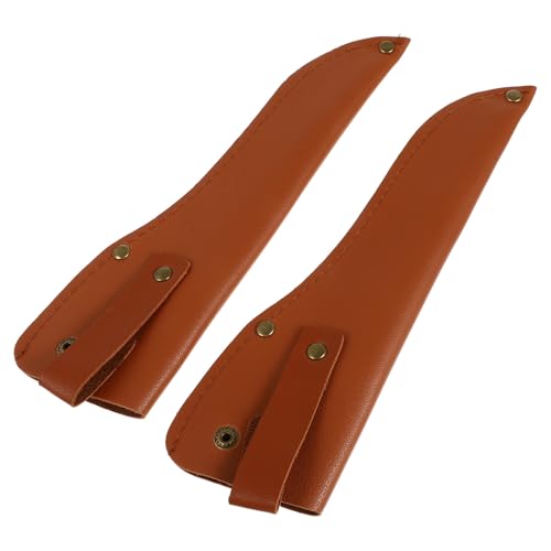 SHINEOFI Étui en Cuir Marron pour Couteaux Cuisine, Lot de 2 Pièces Protection et Design Gain de Place pour Couteaux de Découpe