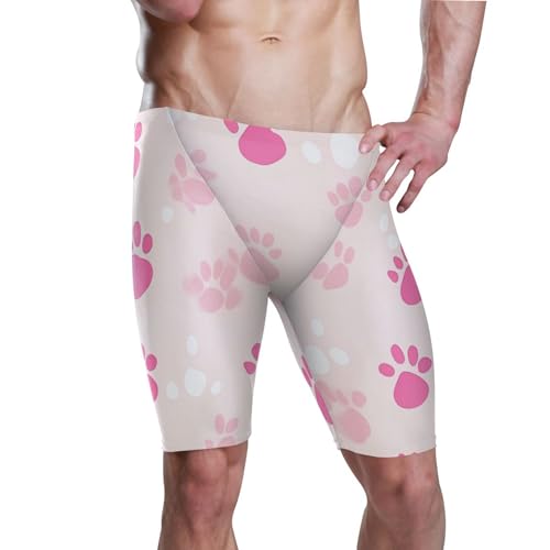 UMIRIKO Dog Paw Print Swim Jammers for Men Athletic Durable S B0402254