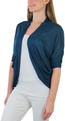 Image of ToBeInStyle Womens Open Front Casual Shrug Lightweight Layering Cardigan Sleeveless or Short Sleeve