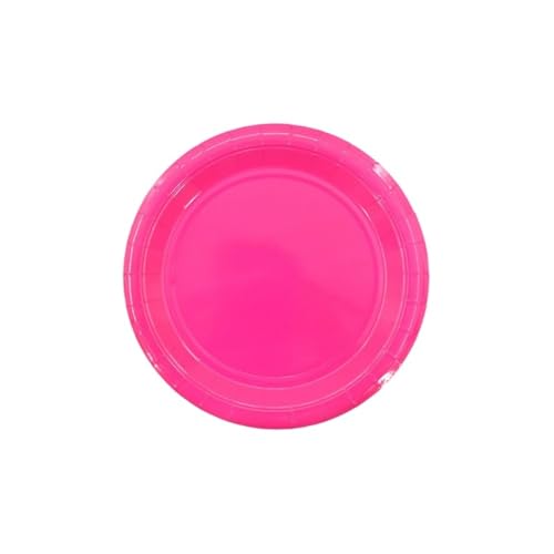 Effonek 100枚パック 7インチと9インチの使い捨て紙皿、ピクニックプレート、ケーキプレート、子供の誕生日パーティー、パーティー、結婚式、デザートの配置、テーブルウェア (ローズレッド,9インチ)