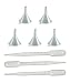 Riverrun 5 Small Perfume Funnels + 20 Transfer Pipettes / Droppers Decanting Supplies Fragrance Essential Oils Aromatherapy Cologne
