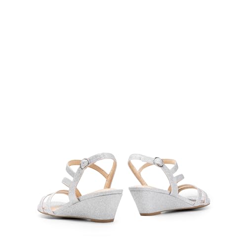 Image of DREAM PAIRS Strappy Wrapped Dressy Wedge Sandals, Comfortable Ankle Strap Open Toe Evening Dress Wedding Dance Summer Shoes