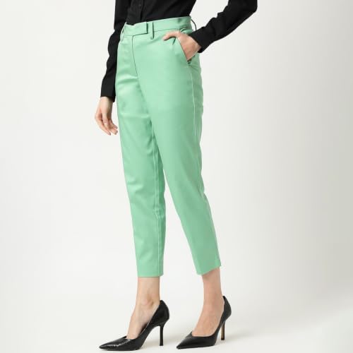Image of Marks & Spencer Womens Solid Mid Rise Slim Fit Trouser