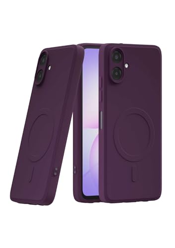 Image of amazon basics Back Cover for Samsung Galaxy A07 / M07 5G Soft Matte Silicone Mag-Safe Design (Mag-Safe Not Support) Camera Protection | Slim Fit Bumper Cover (Purple)