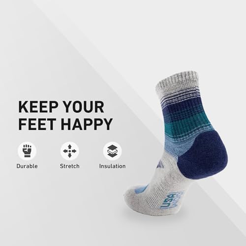 Image of GRIP6 Wool Micro-Crew Socks: Lightweight Wool Socks for Hiking, All Day Comfort - Wicking Crew Socks for Men and Women