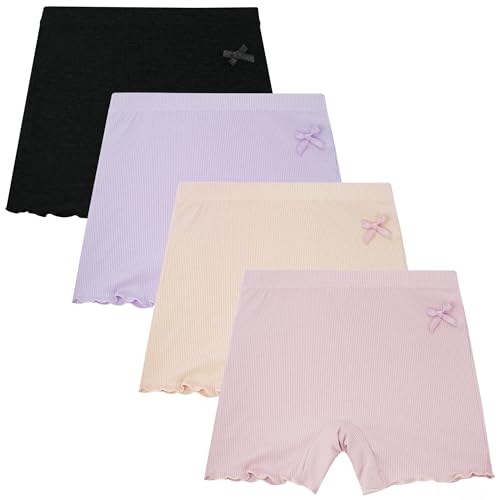 Lote de 4 calzoncillos tipo short de modal sin costuras para niña de 0 meses a 12 años
