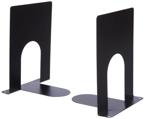 Amazon Brand - Umi MS Metal Bookend for Office - 2 Per Pack (Black)