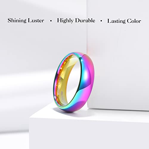 Image of King Will Men's Women's Tungsten Carbide Ring 24k Gold Plated Rose Gold Plated Domed Polished Finish Wedding Band