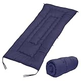 Lakurasu ごろ寝マット おひるねマット 長座布団 折り畳み ふわふわ 軽量 洗える 60×180cm ネイビー