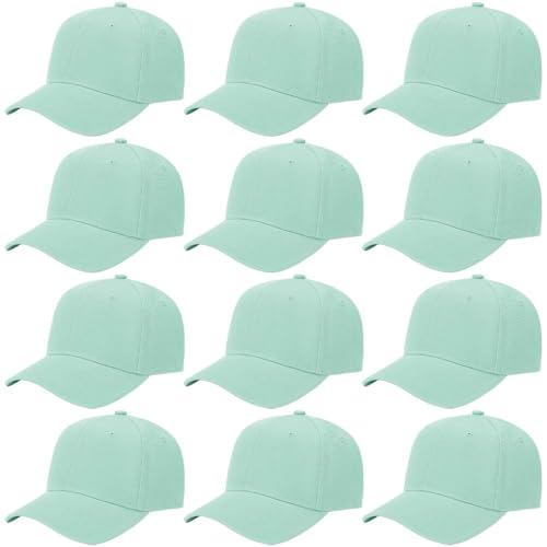 Image of ZH Plain Adjustable Baseball Cap - Lot of 12 Unisex Blank Design Caps
