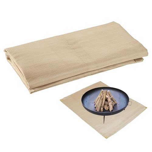 STARVAST Fire Pit Mat, 47.2x39.4in Fireproof Blanket for Under Fire Pit, Fireproof Stove Mat for Deck BBQ Wood Stove, Fire Resistant Mat Under Grill Tent Campsite Insulation Protection