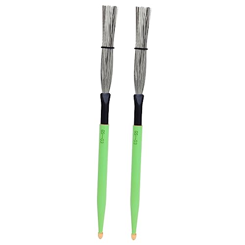 GALPADA 1Pair Durable Carbon Steel Wire Drum Brushes with Handle Percussion Instrument Accessories for Drummers Practical and Comfortable Grip for Enhanced Performance