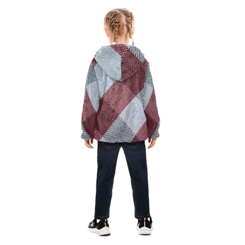 GuoChe Buffalo Plaid Tartan Check Scotland Retro Red Toddler Sherpa Jacket4