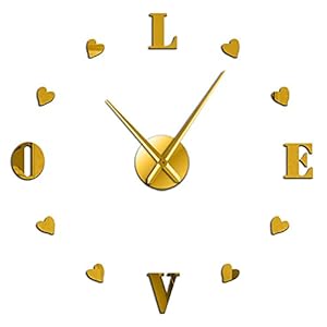 Xinxin Wandklok Liefde Bruiloft Decor 3D DIY Wandklok Housewarming Gift Klassieke Liefdevolle Hart Acryl Zelfklevende…