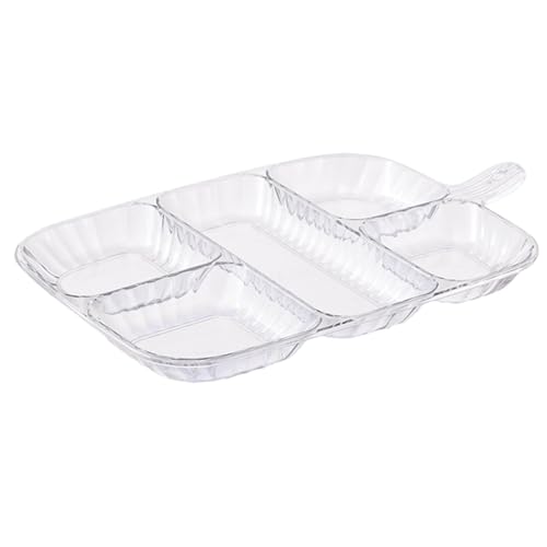 Vassoio da portata per condimenti, vassoio da portata con divisori | Piatti separati a 5 griglie per frutta e verdura,Vassoio da portata per pentola calda per cipolla tritata, piatti per conservare lo