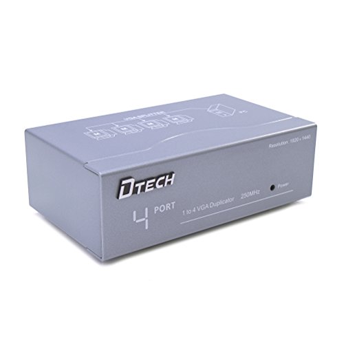 Dtech Powered 4 Port Vga Splitter Box Video Distribution Duplicator For 1 Pc To Multiple Monitors Projector #TOP3