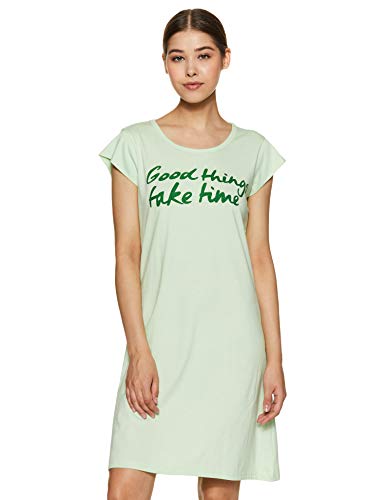 Image of GiglyMigly Cotton Mid Length Women Printed Sleepshirt Nightdress
