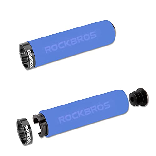 Image of ROCKBROS Foam Bike Grips Fit MTB /BMX /Folding Bike /Beach Cruiser & Scooter | Single Lock On,Non-Slip,Shock-Absorbing Handlebar Grips ,Easy Install,Multiple Colors